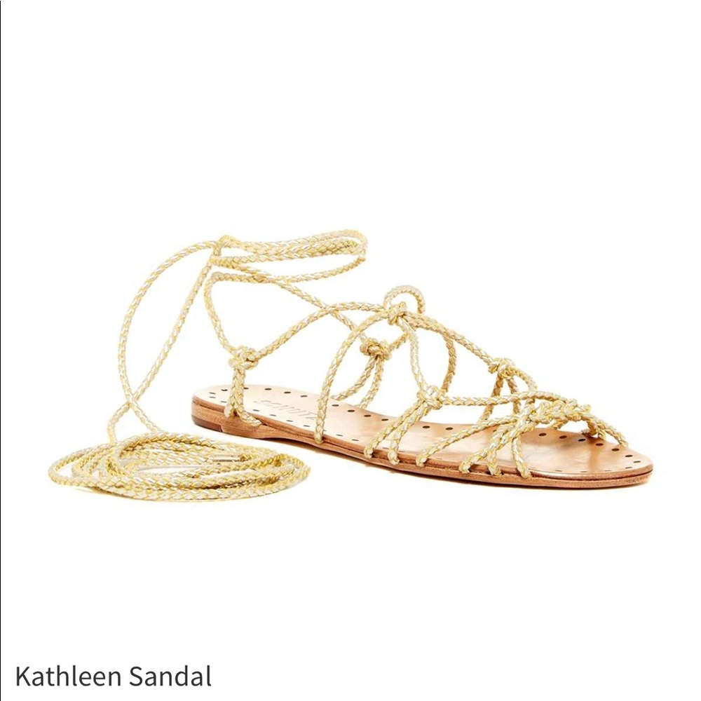 SCHUTZ Gold Leather Gladiator sandal
